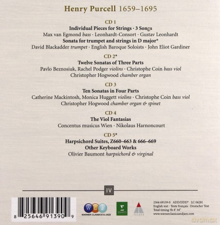 Baumont/Hogwood/Harnoncourt/+: Purcell: Edition4-Instrumental Music [5CD]