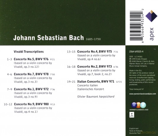 Oliver Baumont: Bach: Transcriptions [CD]