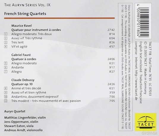 Auryn Quartett: French String Quartets [CD]