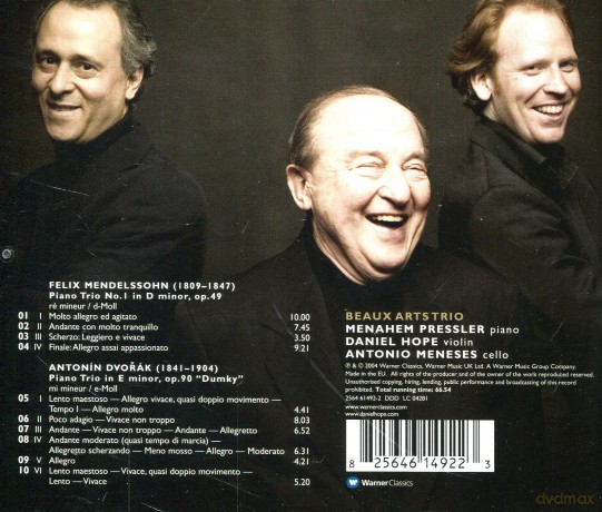 Beaux Arts Trio: Dvorak: Piano Trio No.4 Dumky/+ [CD]