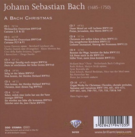 Bach Johann Sebastian: A Bach Christmas - Weihnachts-Oratorium - Cantatas - Organ Works [10CD]
