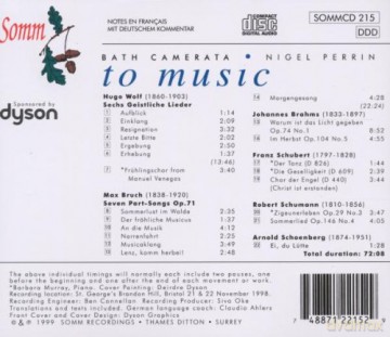 Bath Camerata: To Music [CD]