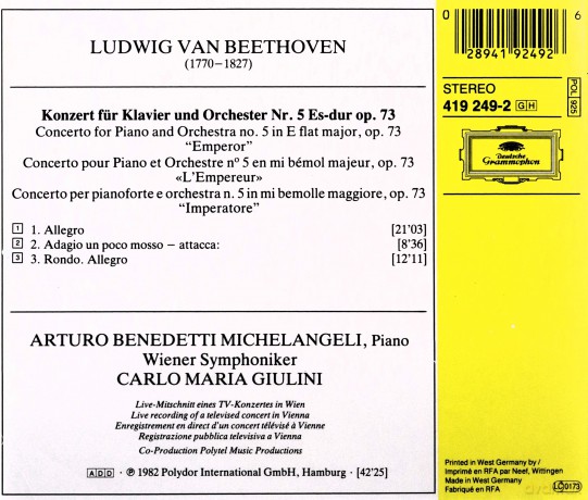 Beethoven Ludwig Van: Klavierkonzert Nr.5 - Wiener Symphoniker [CD]