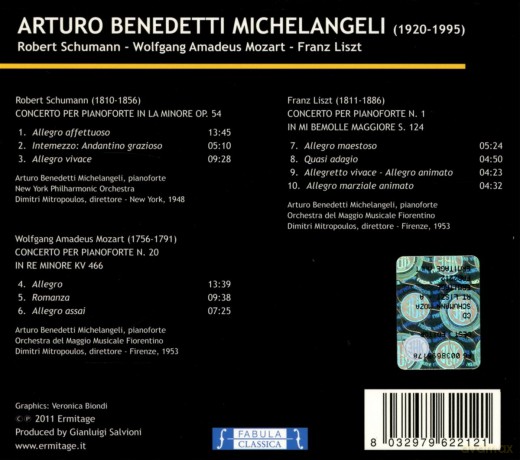 Benedetti Michelangeli Arturo: Schumann Mozart Liszt [CD]