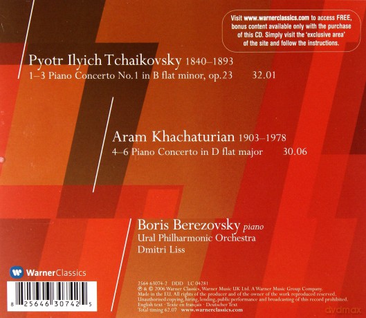 Berezowsky: Tchaikovsky/Khatchaturian: Piano Concertos [CD]