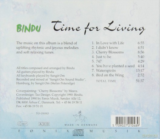 Bindu: Time For Living [CD]