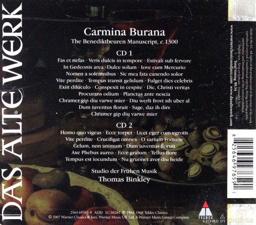 Binkley,Th./Studio Der Fruhen: Carmina Burana-Benediktbeuren [2CD]