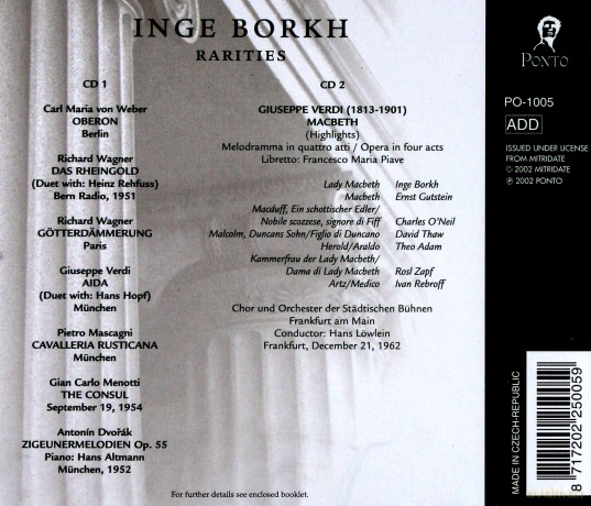 Borkh Inge: Rarities [2CD]