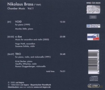 Brass Nikolaus: Chamber Music 1 [CD]