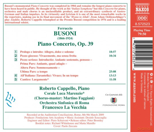 Busoni Ferruccio: Piano Concerto Op 39 [CD]