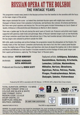 The Bolshoi Opera: Russian Opera At The Bolshoi [DVD]