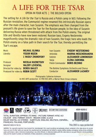The Bolshoi Opera: Glin: A Life For The Tsar [DVD]