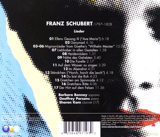 Barbara Bonney/Parsons/Kam: Schubert: Lieder [CD]