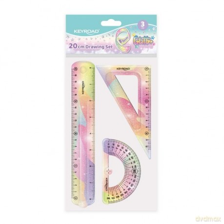 Zestaw geometryczny Glitter elastyczny 3el