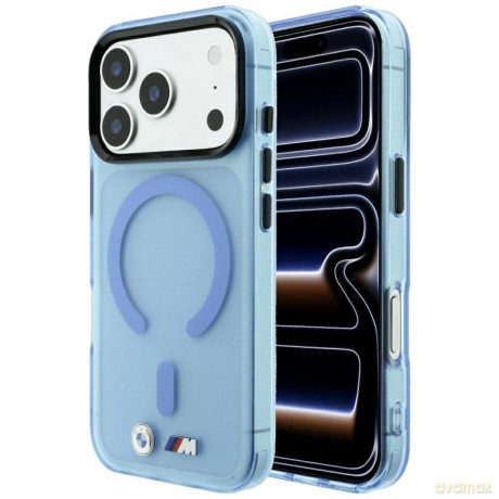 Etui BMW M IML Frosted Metal Logo & Trims MagSafe na iPhone 18 Pro Max / 17 Pro Max - niebieskie