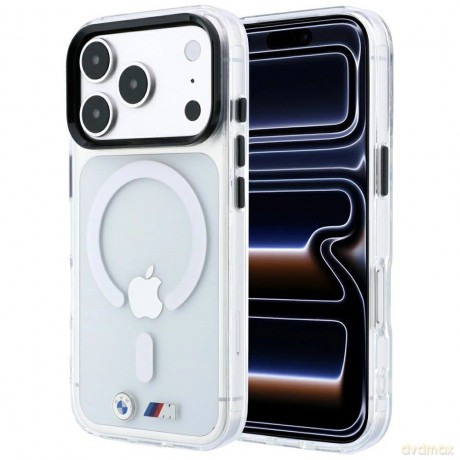 Etui BMW M IML Glossy Metal Logo & Trims MagSafe na iPhone 18 Pro / 17 Pro - przezroczyste