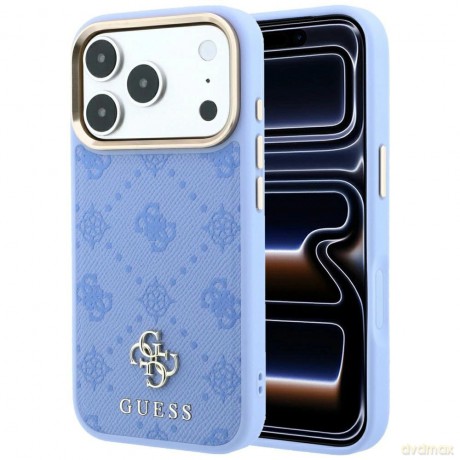 Etui Guess Peony 4G Small Logo MagSafe na iPhone 18 Pro Max / 17 Pro Max - jasnoniebieskie