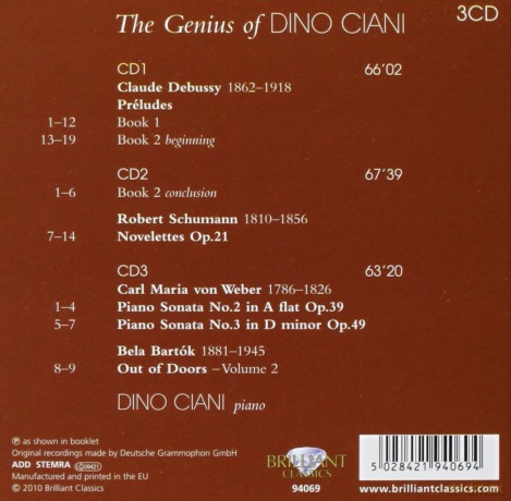 Ciani Dino: Genius Of Dino Ciani [3CD]