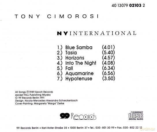 Cimorosi Tony: Ny International [CD]