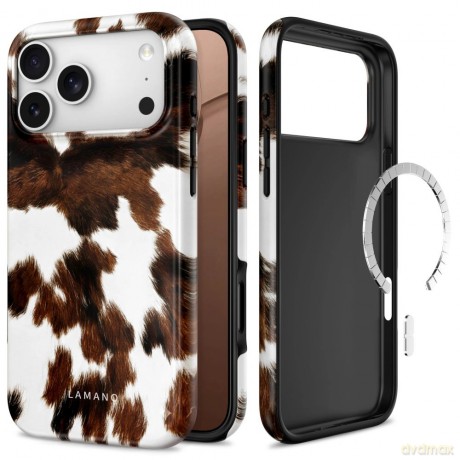 Etui Tech-Protect Lamano MagSafe na iPhone 18 Pro Max / 17 Pro Max - brązowo-białe