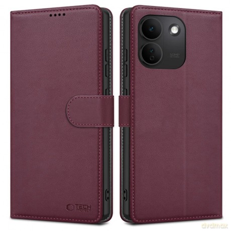 Etui Tech-Protect Wallet na Xiaomi Redmi Note 17 Pro Max 5G - burgundowe