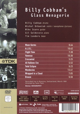 Cobham Billy Glass Menagerie: Live In Riazzino Switzerland [DVD]