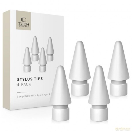 Rysik Tech-Protect Stylus Tips do Apple Pencil 4-Pack - biały