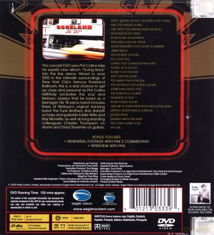 Collins Phil: Going Back Live At Roseland Ballroom Nyc [DVD]