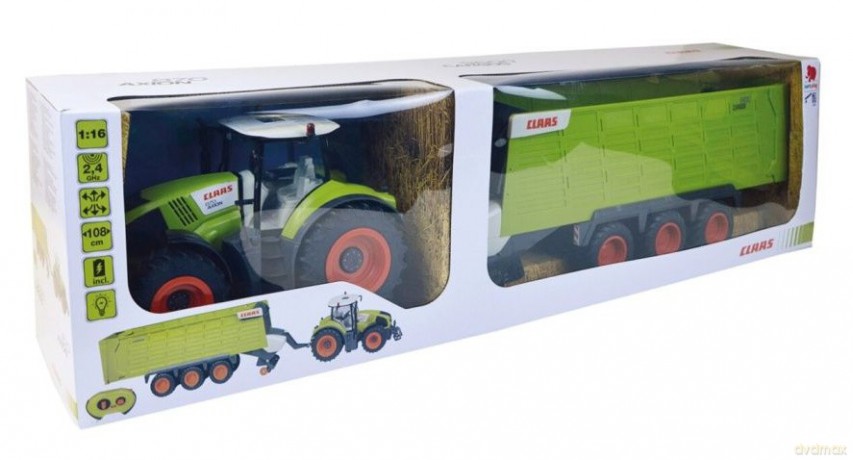 Happy people traktor claas axion r/c z przyczepą cargos