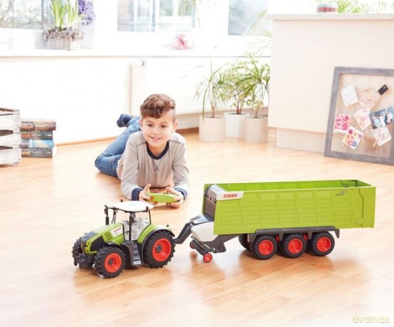 Happy people traktor claas axion r/c z przyczepą cargos