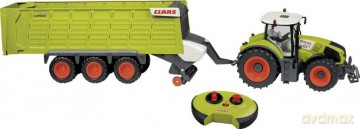 Happy people traktor claas axion r/c z przyczepą cargos