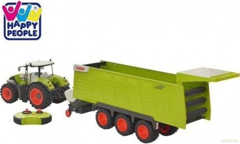 Happy people traktor claas axion r/c z przyczepą cargos