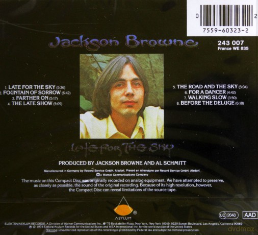 Jackson Browne: Late For The Sky [CD]