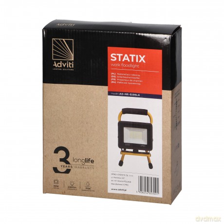 STATIX naświetlacz roboczy na statywie, 30W, 2400lm, IP65, 6000K