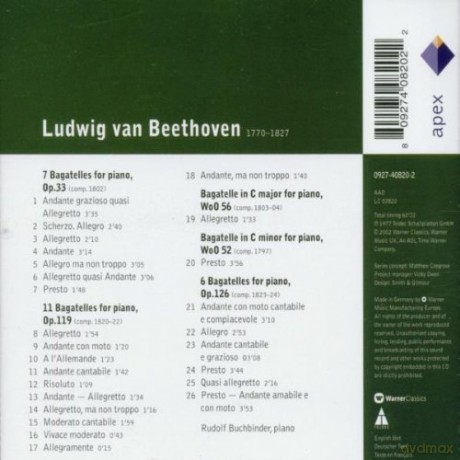 Rudolf Buchbinder: Beethoven: The Bagatelles [CD]