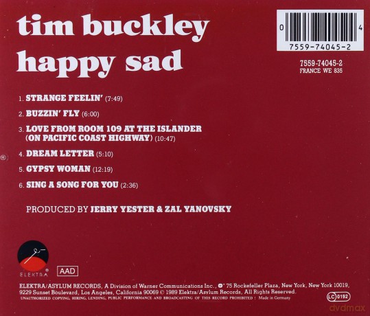 Tim Buckley: Happy / Sad [CD]