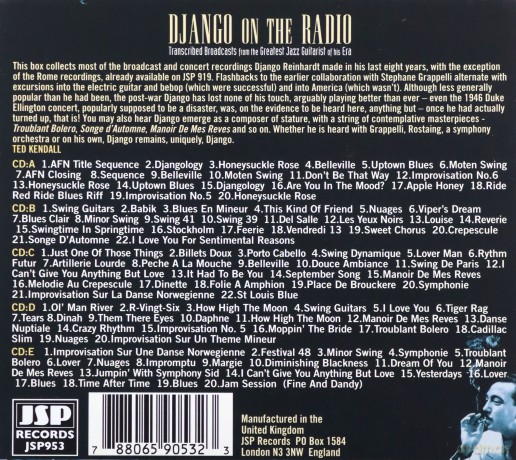 Django Reinhardt: Radio Broadcasts - 1945-1953 [5CD]