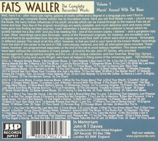 Fats Waller: Complete Recorded Works vol. 1 - 1922-192 [4CD]