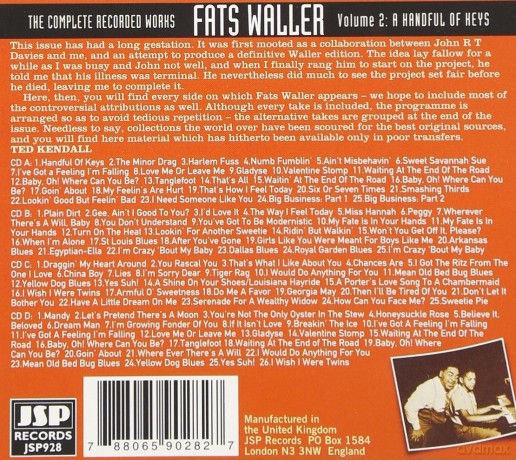 Fats Waller: Complete Recorded Works vol. 2 - 1929-193 [4CD]