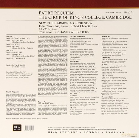 Faure & Willcocks Sir David & Choir Of Kings College & New Philharmonia Orchestra: Requiem [Winyl]