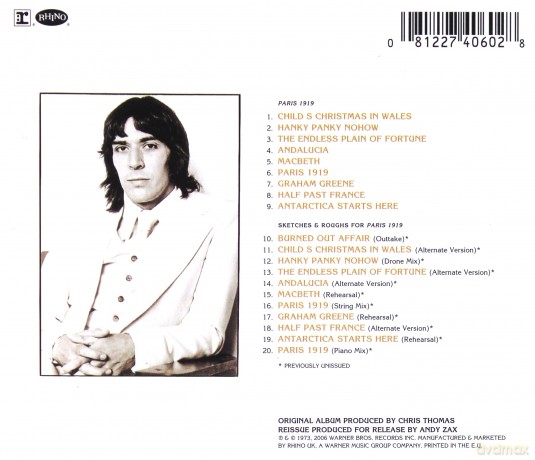 John Cale: Paris 1919 (Expanded & Remastered) [CD]
