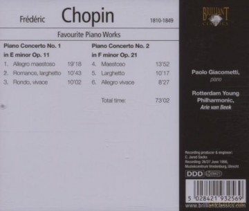 Frederic Chopin: Piano Concertos [CD]