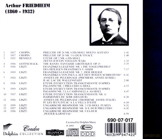 Friedheim Arthur: Early Recordings - Condon Collection [CD]