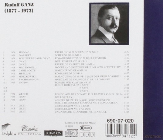 Ganz Rudolph: Early Recordings By The Pianist [CD]