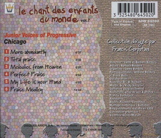 Gospel Junior Voices Of Progressive Chicago: Chant Des Enfants Du Monde vol. 7 [CD]