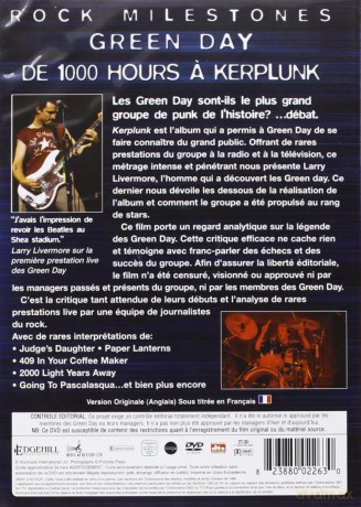 Green Day: De 1000 Hours A Kerplunk - Rock Milestones [DVD]