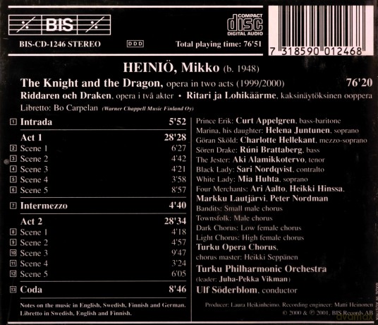 Heinioe Mikko & Soederblom Ulf & Turku Philharmonic Orchestra: Knight And The Dragon [CD]