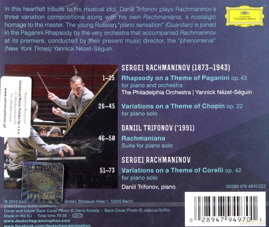 Daniil Trifonov: Rachmaninov Variations [CD]