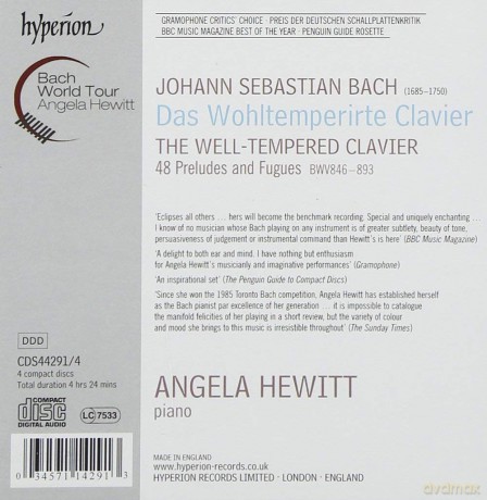 Hewitt Angela: Bach - The Well Tempered Clavier - 48 Preludes And Fugues [4CD]