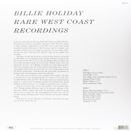 Holiday Billie: Rare West Coast Recordings [Winyl]